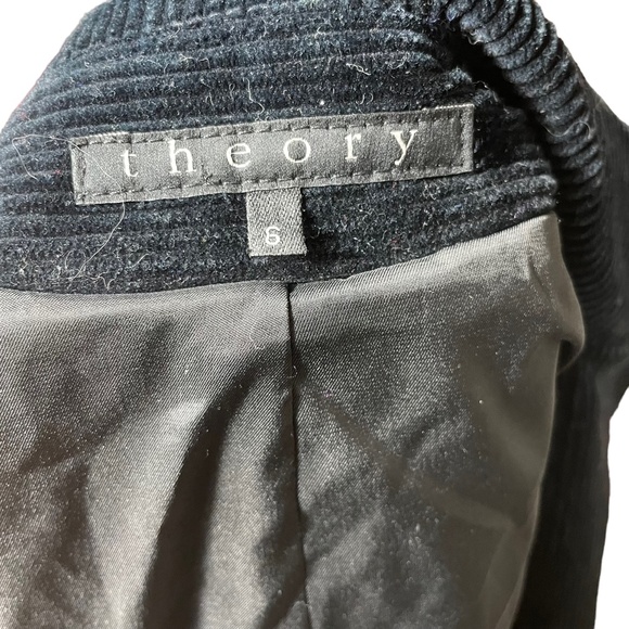 Theory Corduroy Blazer 6 Black Velvet Ribbed Button Surgeon Cuff Jacket Business - Picture 5 of 16